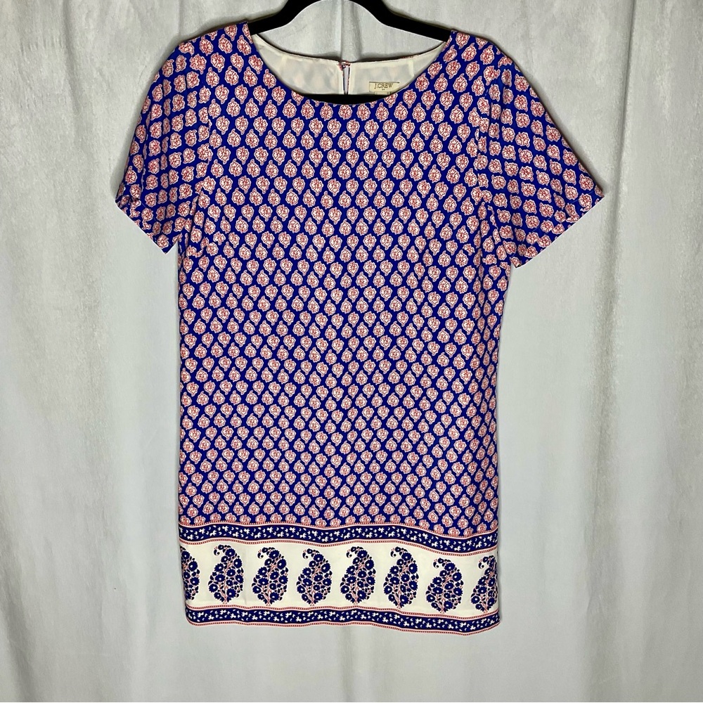 J. Crew Dress Printed Gallery Shift Dress Paisley Size 6
